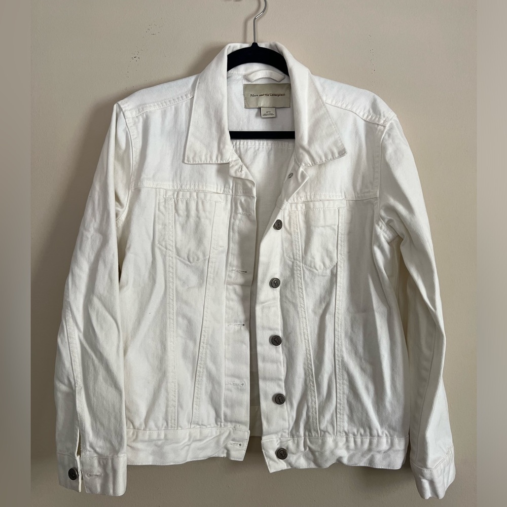 Anthropologie white jean jacket